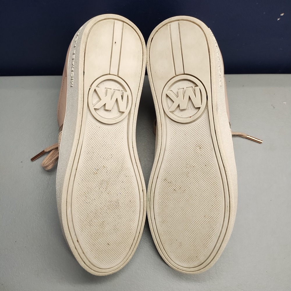 Michael Kors Casual Sneakers Womens Size 6M Pink‎ White Leather Cap Toe Lace Up - Picture 4 of 7